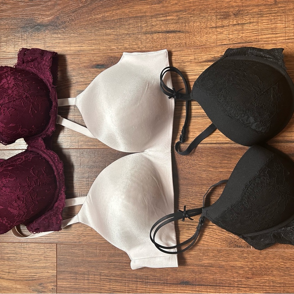 Victoria's Secret Lace Bra Set - Burgundy, White, Black